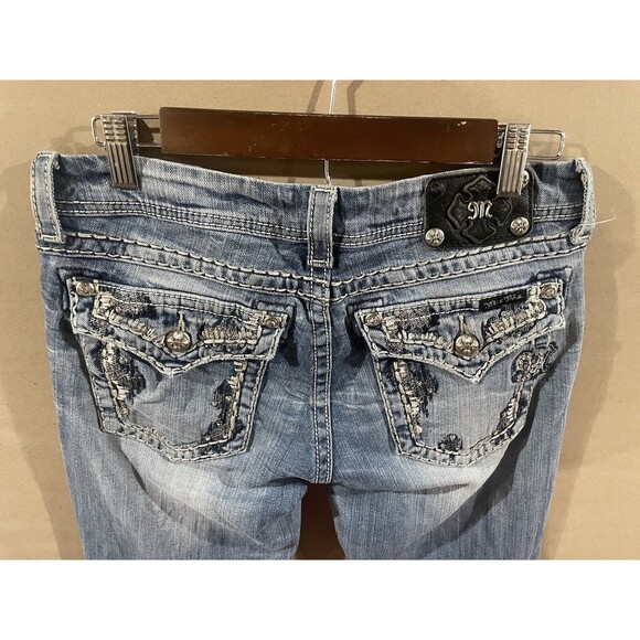 MISS ME Easy Boot Cut Size 28 Denim Jeans Embellished Distressed - Picture 4 of 5